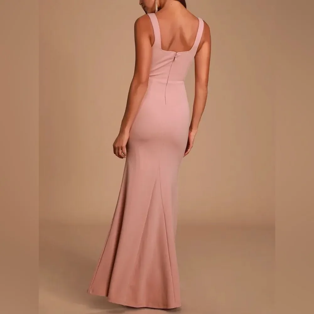 Lulu's Sweetest Thing Mauve Pink Maxi Dress XL - Picture 3 of 12